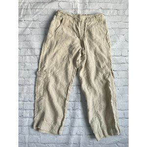 J.Jill Linen Capri 6 Beige Drawstrings